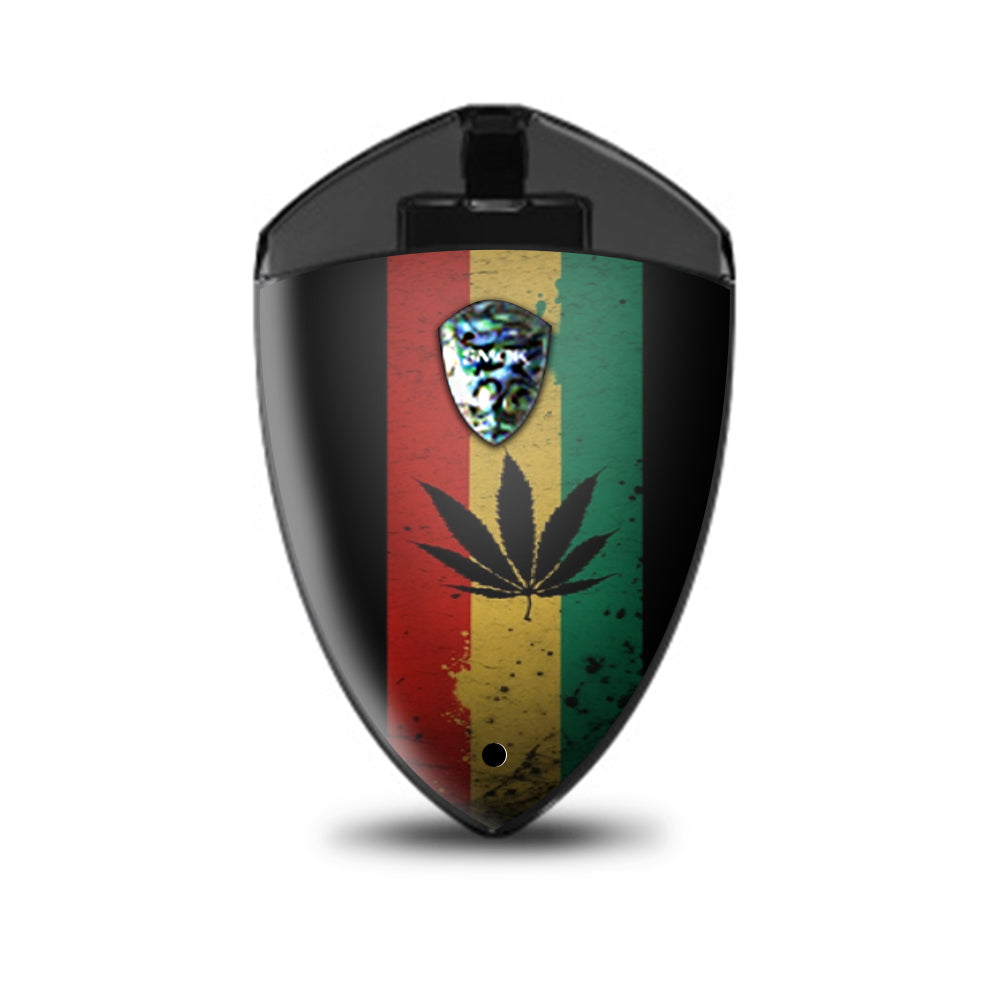  Rasta Weed Pot Leaf Red  Smok Rolo Badge Skin