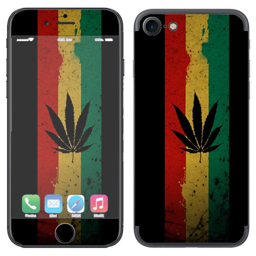  Rasta Weed Pot Leaf Red Apple iPhone 7 or iPhone 8 Skin