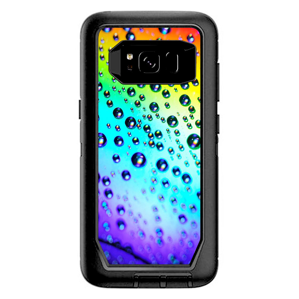  Rainbow Water Drops Otterbox Defender Samsung Galaxy S8 Skin