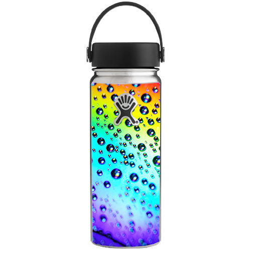  Rainbow Water Drops Hydroflask 18oz Wide Mouth Skin