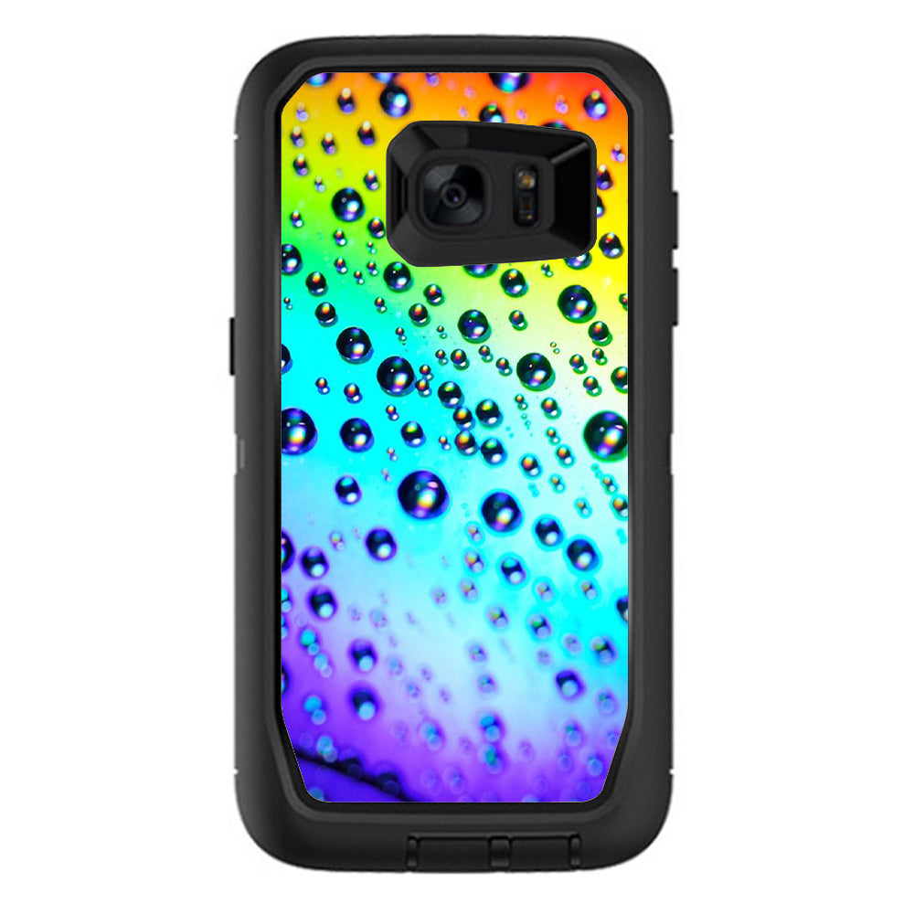  Rainbow Water Drops Otterbox Defender Samsung Galaxy S7 Edge Skin