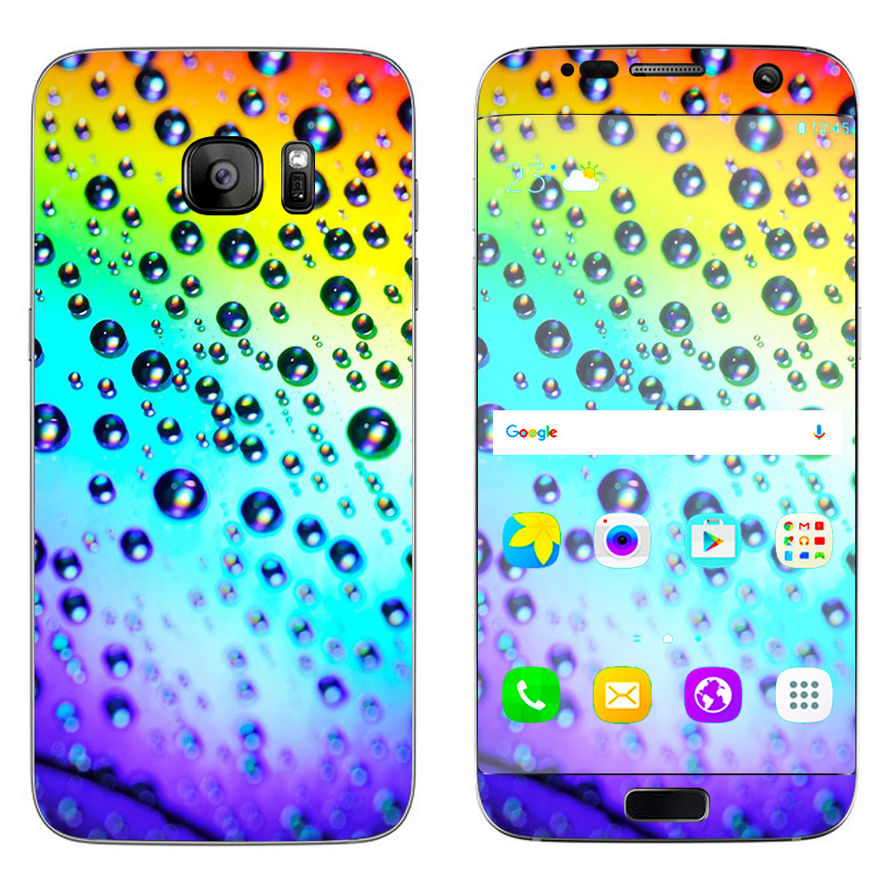  Rainbow Water Drops Samsung Galaxy S7 Edge Skin
