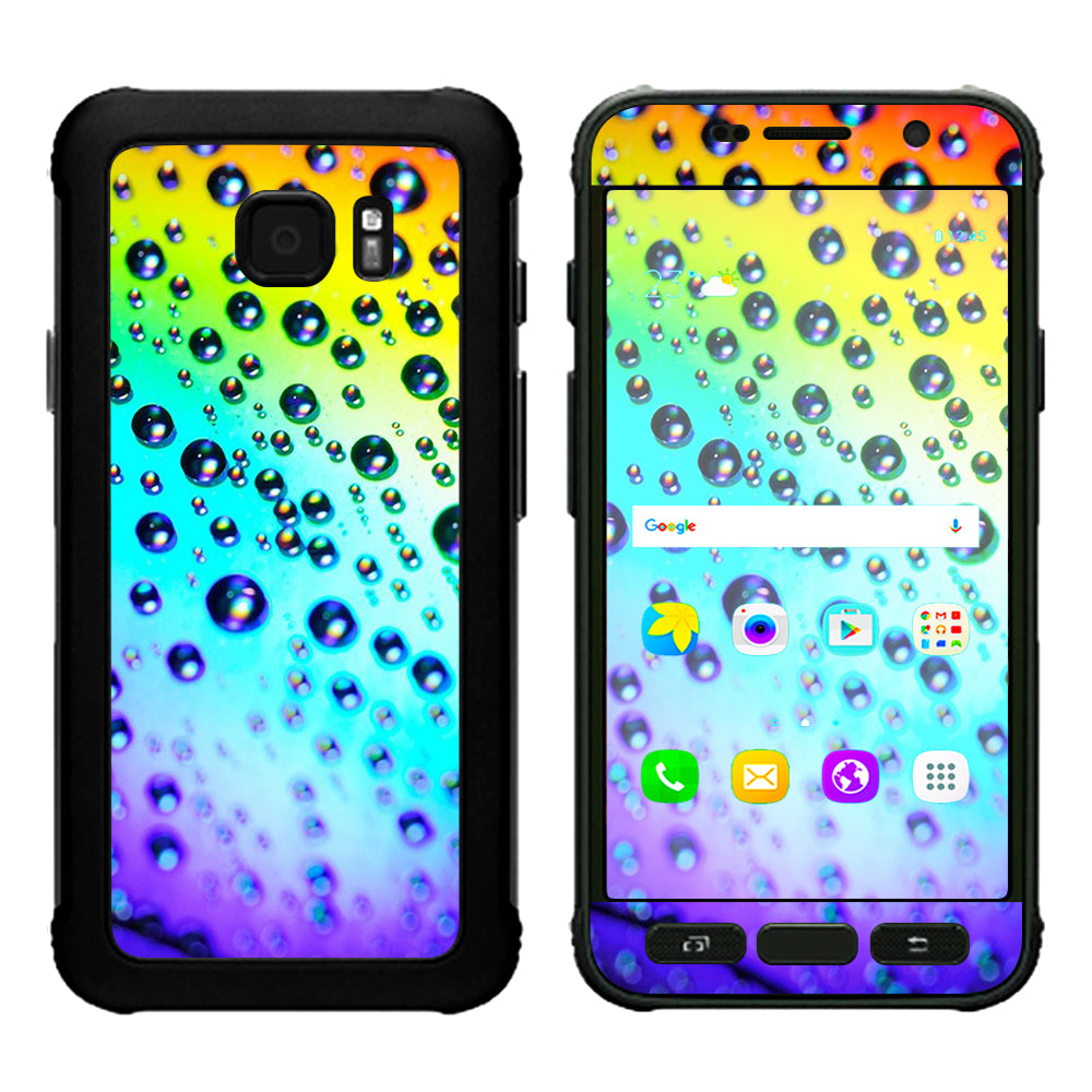  Rainbow Water Drops Samsung Galaxy S7 Active Skin