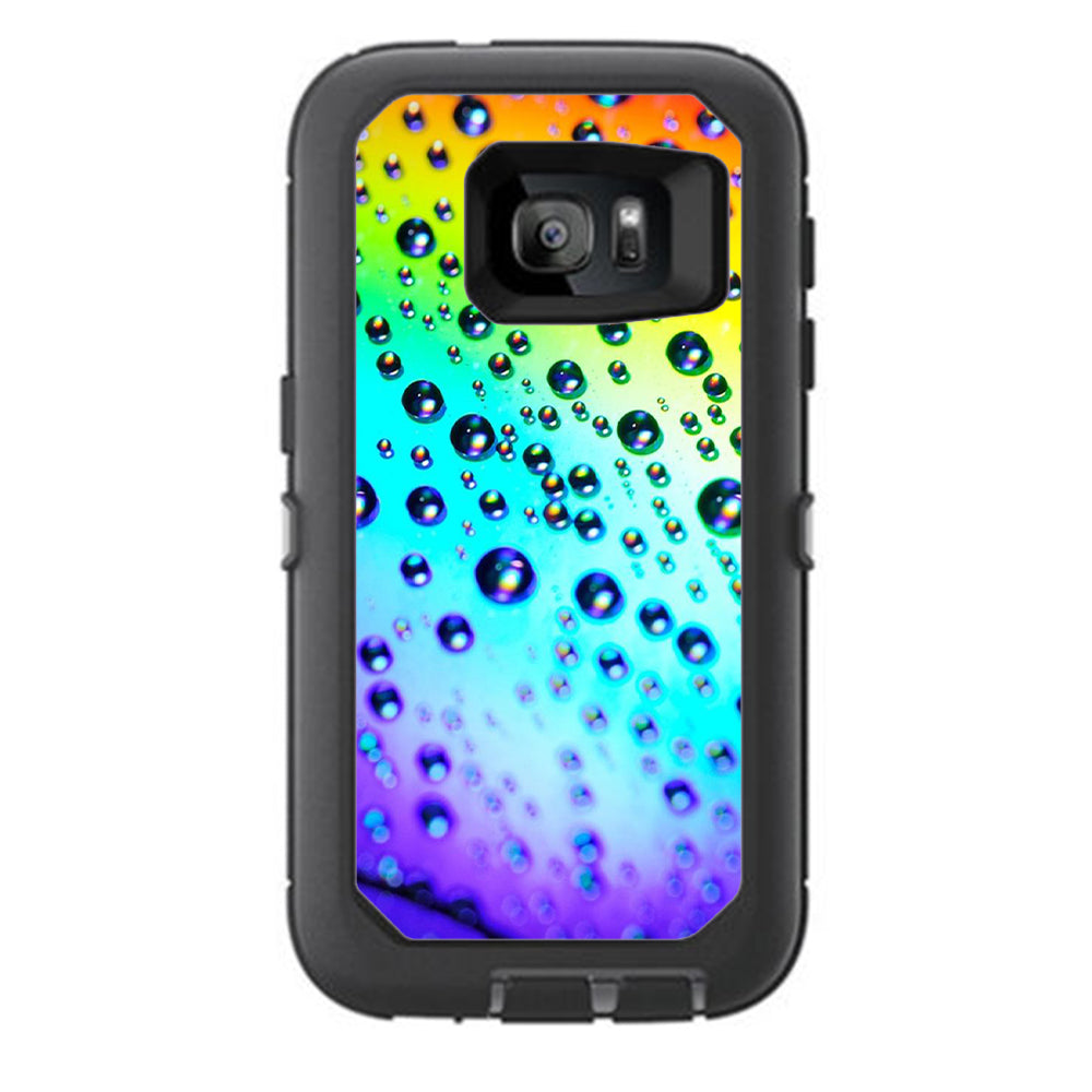  Rainbow Water Drops Otterbox Defender Samsung Galaxy S7 Skin