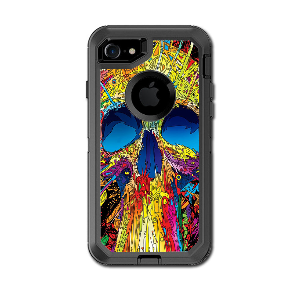  Colorful Skull 1 Otterbox Defender iPhone 7 or iPhone 8 Skin