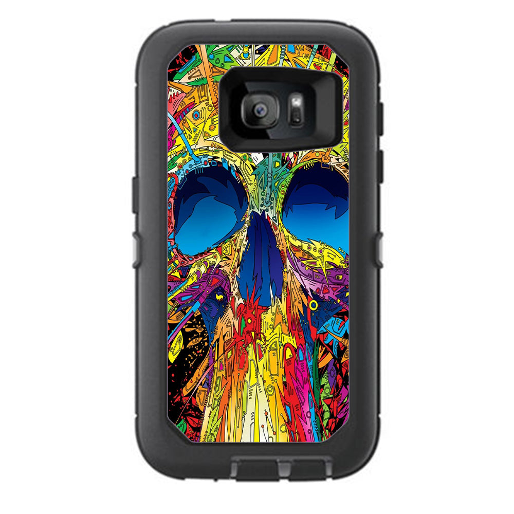  Colorful Skull 1 Otterbox Defender Samsung Galaxy S7 Skin