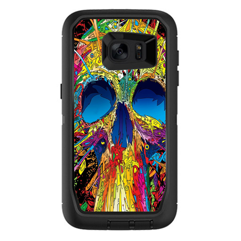  Colorful Skull 1 Otterbox Defender Samsung Galaxy S7 Edge Skin