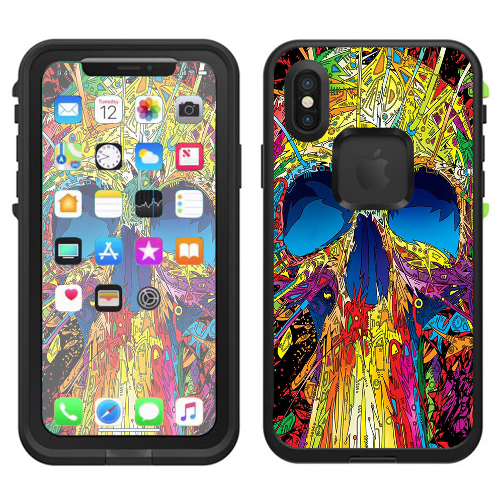  Colorful Skull 1 Lifeproof Fre Case iPhone X Skin