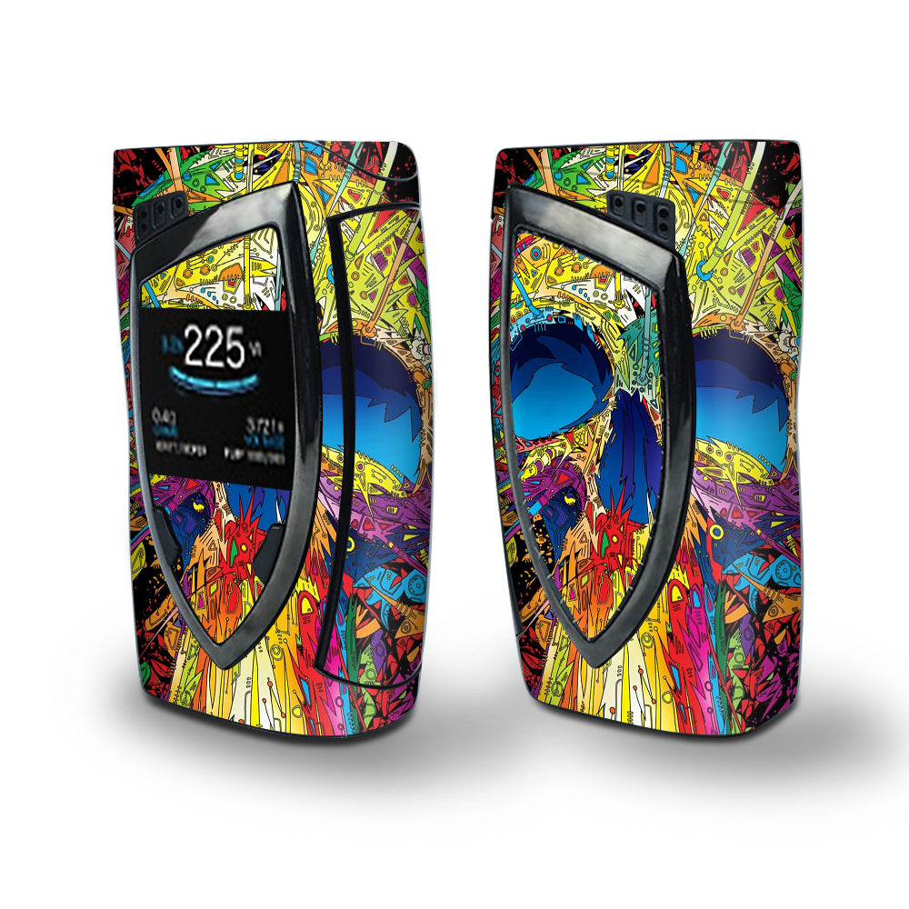 Skin Decal Vinyl Wrap for Smok Devilkin Kit 225w Vape (includes TFV12 Prince Tank Skins) skins cover/ colorful skull 1