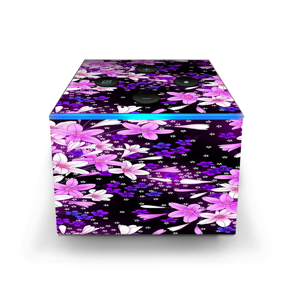  Purple Pink Flowers Lillie  Amazon Fire TV Cube Skin