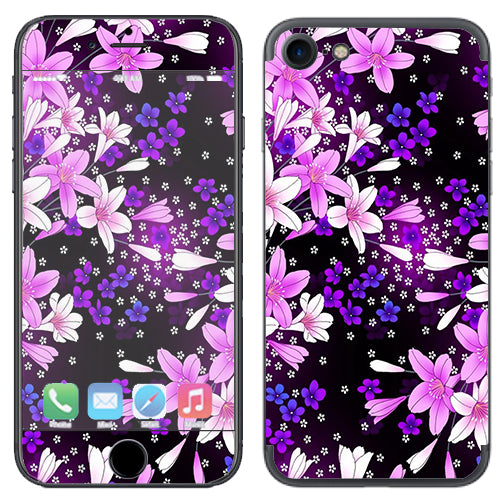 Purple Pink Flowers Lillie Apple iPhone 7 or iPhone 8 Skin