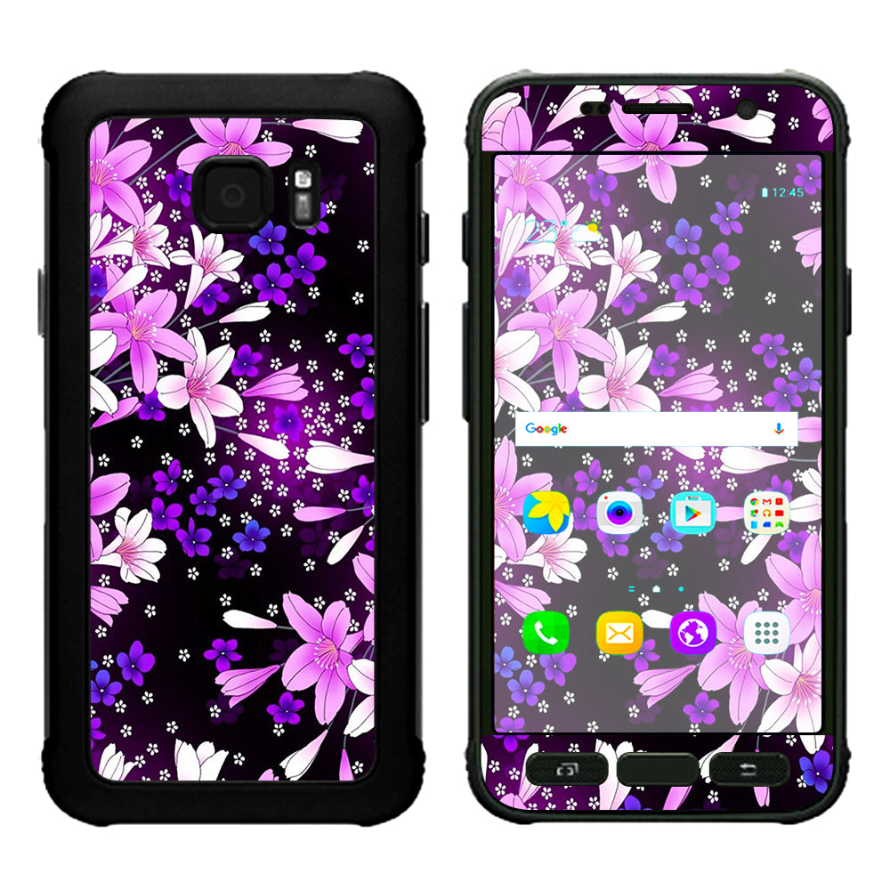  Purple Pink Flowers Lillie  Samsung Galaxy S7 Active Skin