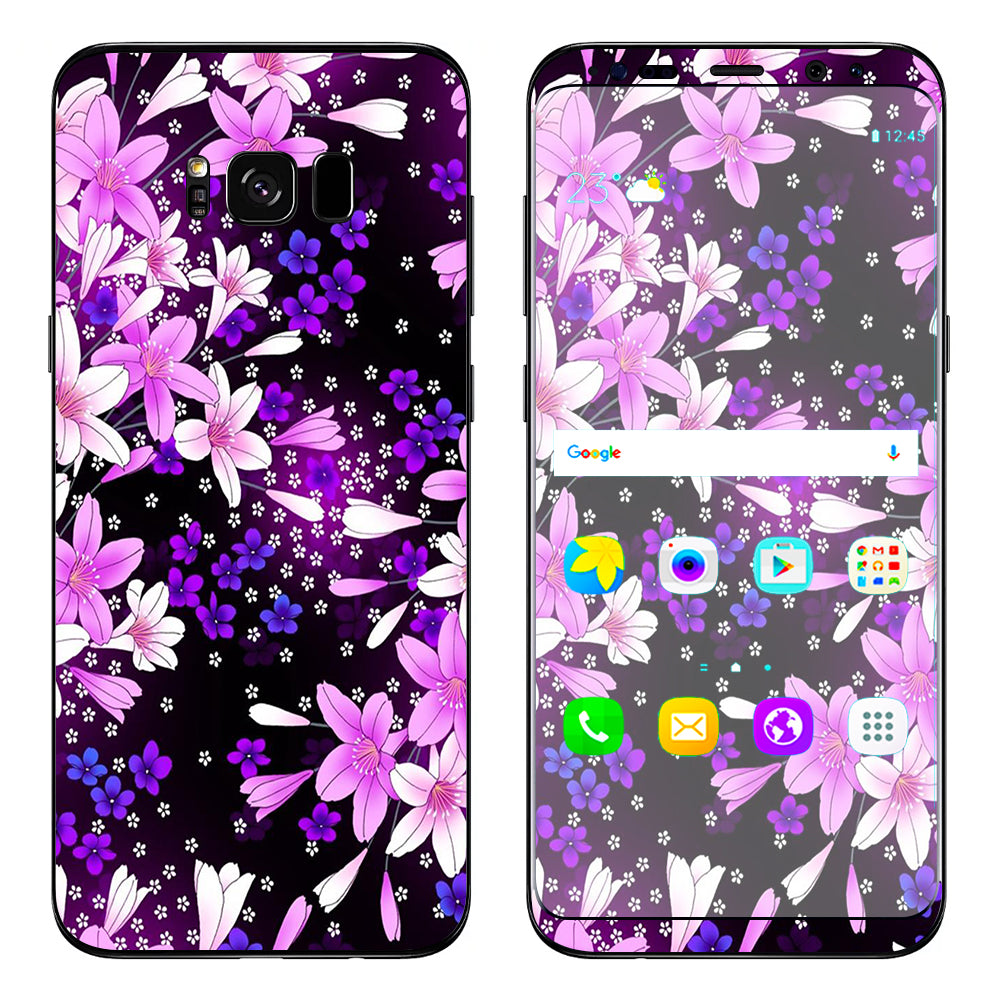  Purple Pink Flowers Lillie  Samsung Galaxy S8 Skin