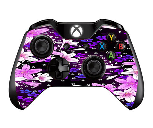  Purple Pink Flowers Lillie  Microsoft Xbox One Controller Skin