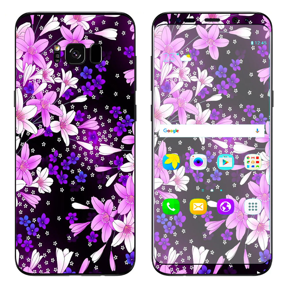  Purple Pink Flowers Lillie  Samsung Galaxy S8 Plus Skin