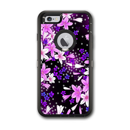  Purple Pink Flowers Lillie Otterbox Defender iPhone 6 PLUS Skin