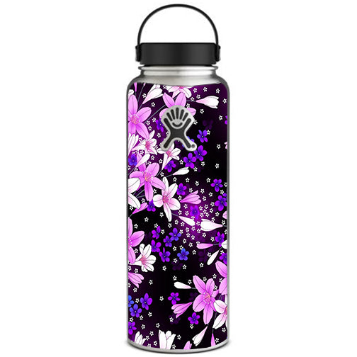  Purple Pink Flowers Lillie Hydroflask 40oz Wide Mouth Skin