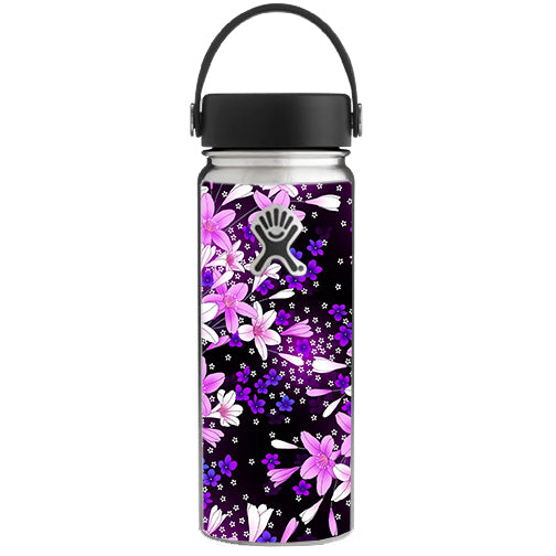  Purple Pink Flowers Lillie Hydroflask 18oz Wide Mouth Skin