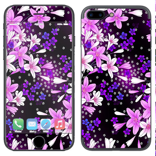 Purple Pink Flowers Lillie Apple  iPhone 7+ Plus / iPhone 8+ Plus Skin