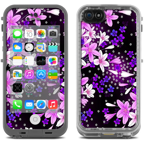  Purple Pink Flowers Lillie Lifeproof Fre iPhone 5C Skin