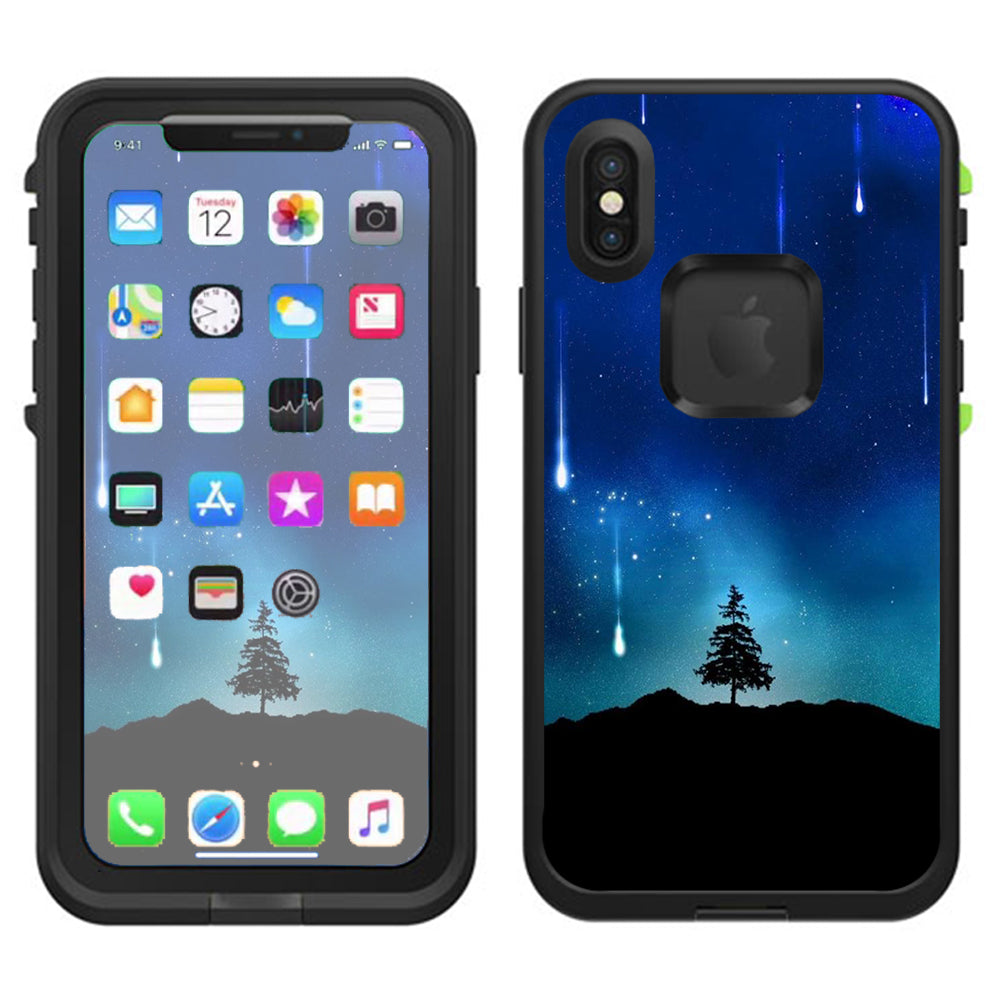  Falling Stars Trees Mount Lifeproof Fre Case iPhone X Skin