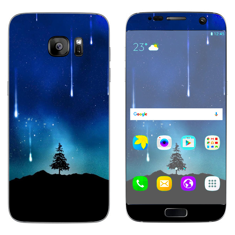  Falling Stars Trees Mount Samsung Galaxy S7 Edge Skin