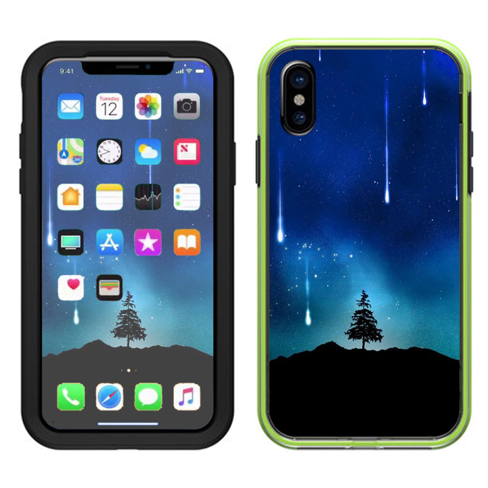  Falling Stars Trees Mount Lifeproof Slam Case iPhone X Skin