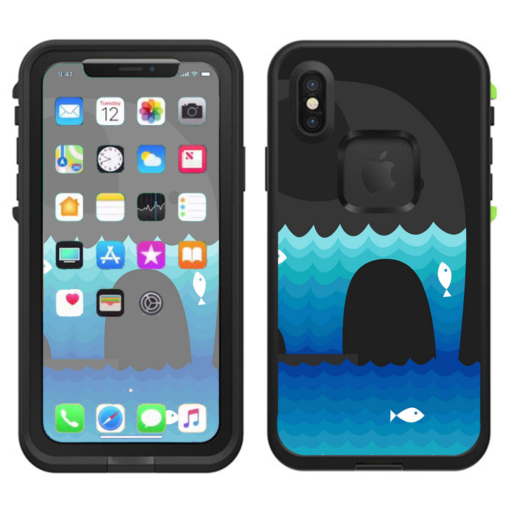  Elephant Art Water Fish Lifeproof Fre Case iPhone X Skin