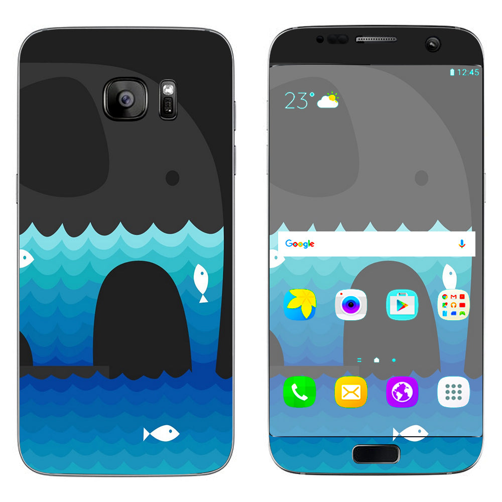  Elephant Art Water Fish Samsung Galaxy S7 Edge Skin
