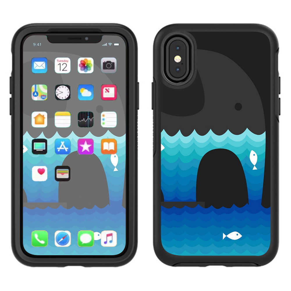  Elephant Art Water Fish Otterbox Defender Apple iPhone X Skin