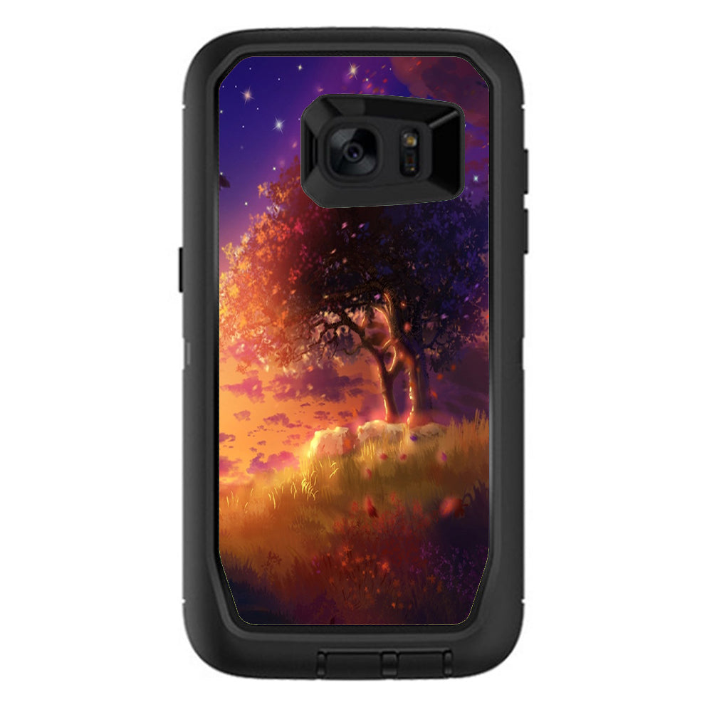  Beautiful Tree Stars Night Otterbox Defender Samsung Galaxy S7 Edge Skin