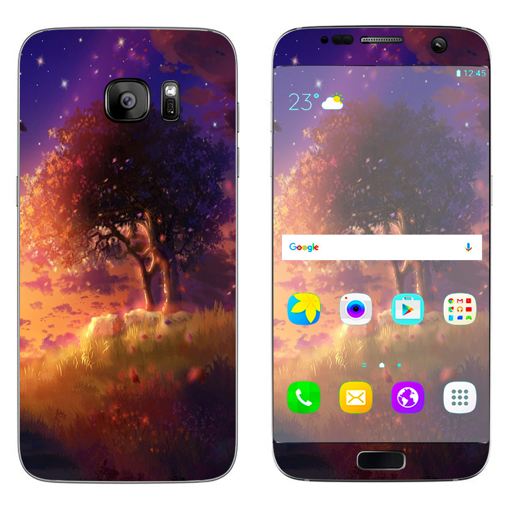 Beautiful Tree Stars Night  Samsung Galaxy S7 Edge Skin