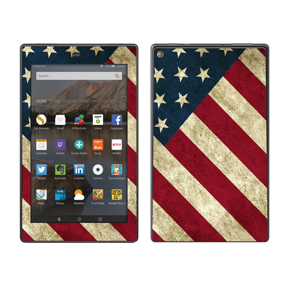  America Flag Pattern Amazon Fire HD 8 Skin