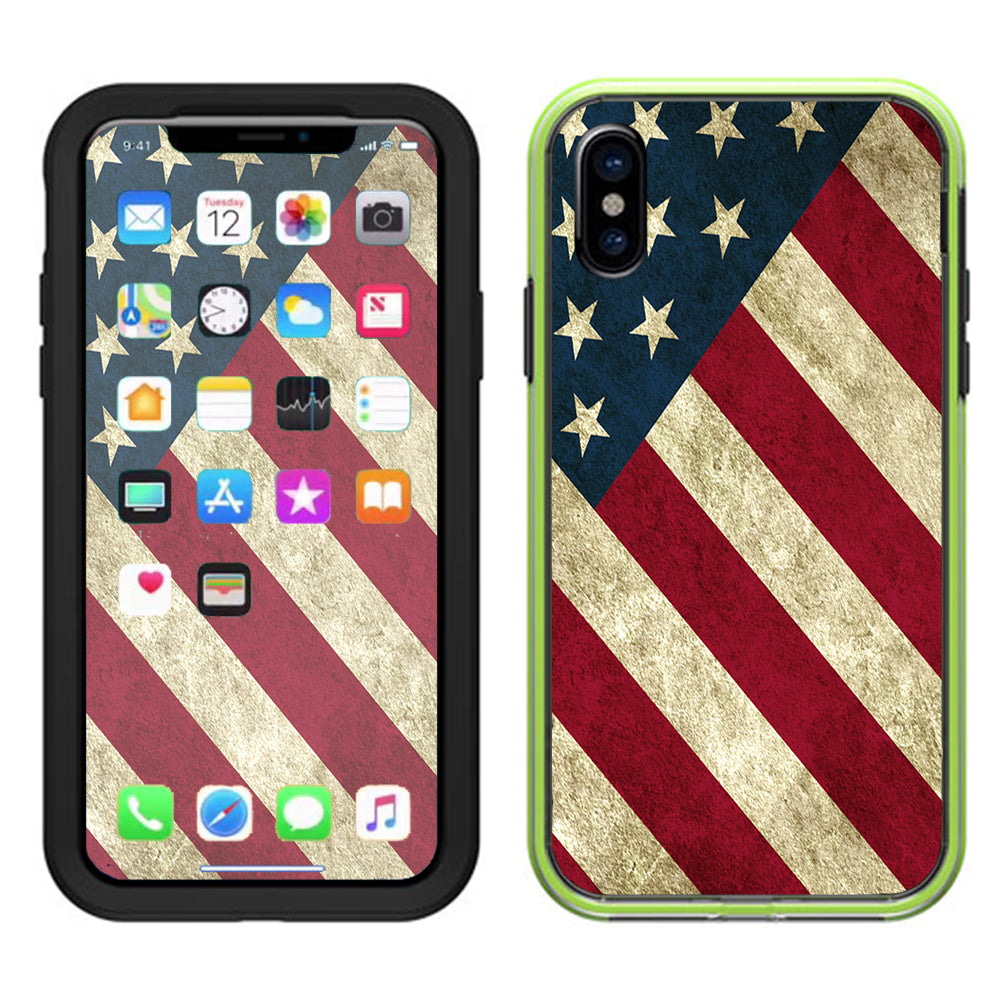  America Flag Pattern Lifeproof Slam Case iPhone X Skin