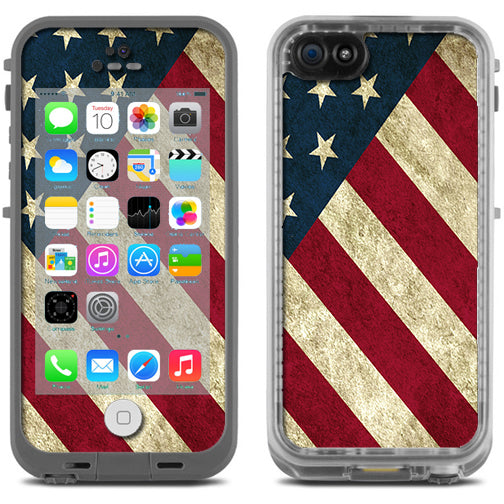  America Flag Pattern Lifeproof Fre iPhone 5C Skin