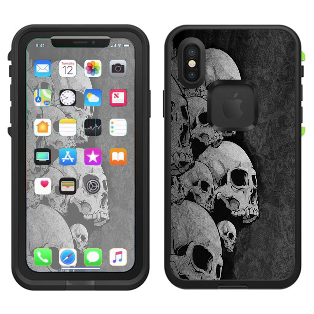  Skulls Stacked Lifeproof Fre Case iPhone X Skin