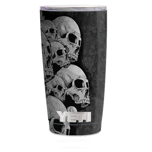  Skulls Stacked Yeti 20oz Rambler Tumbler Skin