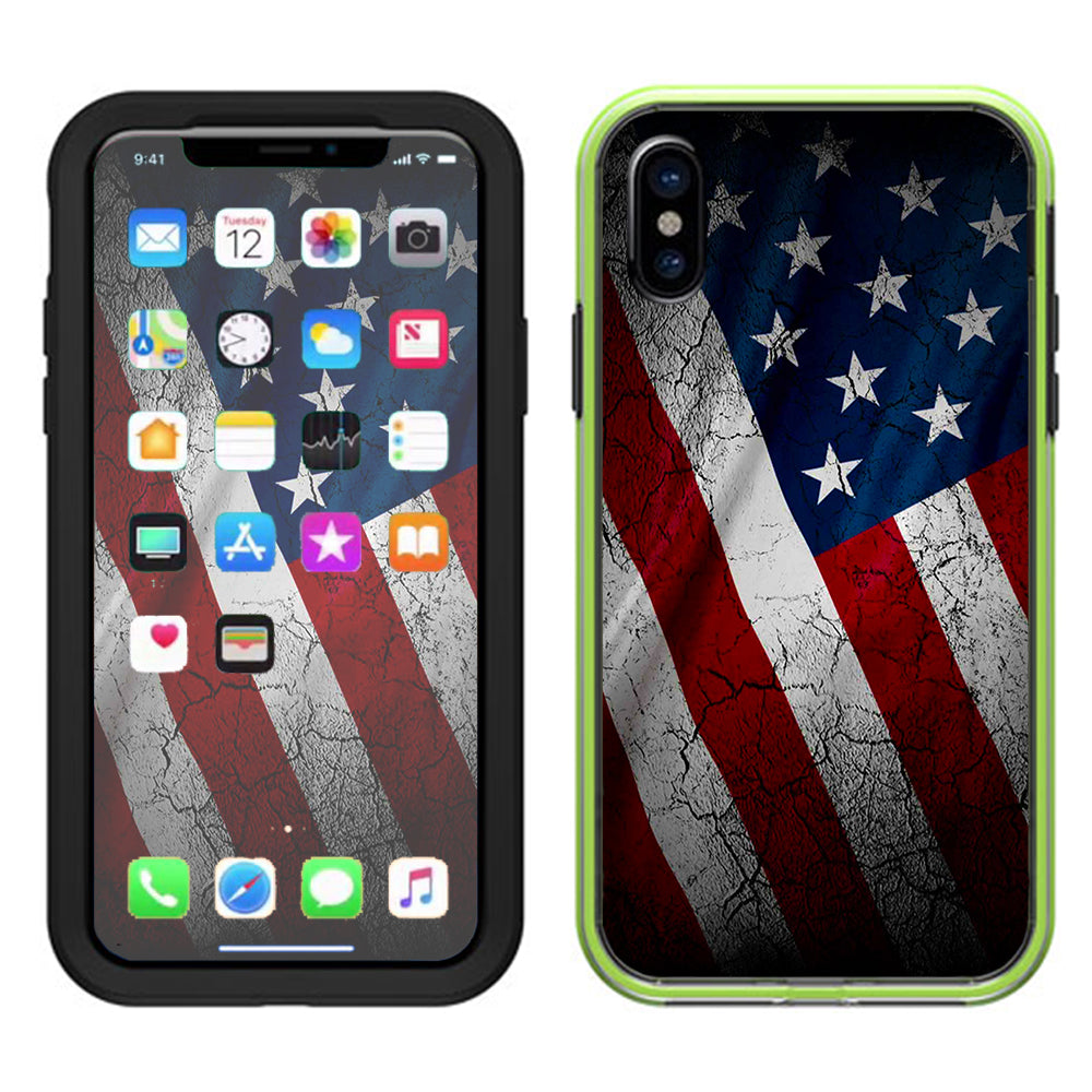  American Flag Distressed  Lifeproof Slam Case iPhone X Skin