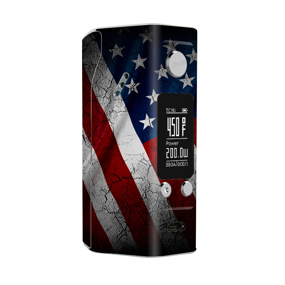  American Flag Distressed Wismec Reuleaux RX200S Skin