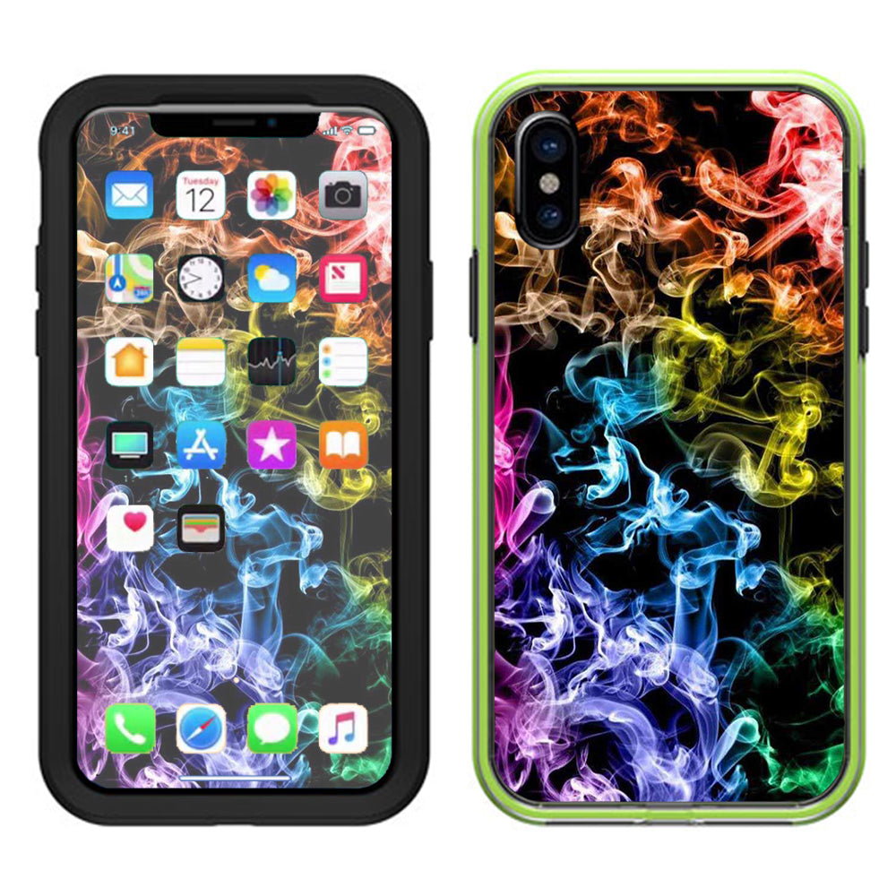  Colorful Smoke Blowing Lifeproof Slam Case iPhone X Skin