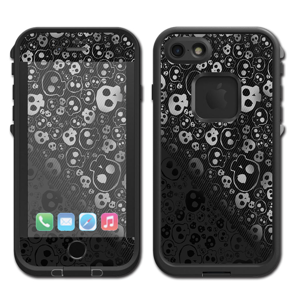  Skulls Pattern Denim Look Lifeproof Fre iPhone 7 or iPhone 8 Skin