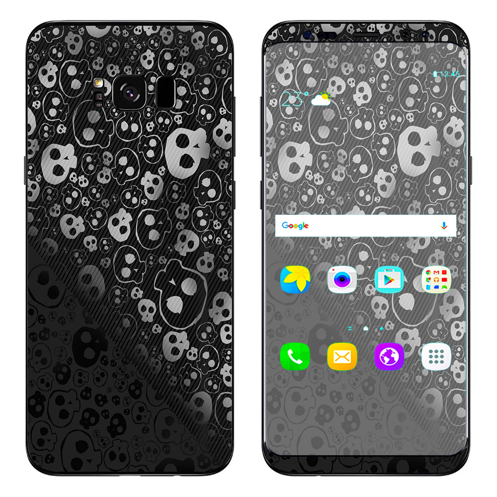  Skulls Pattern Denim Look Samsung Galaxy S8 Plus Skin