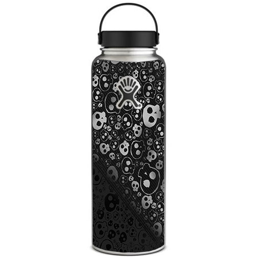  Skulls Pattern Denim Look Hydroflask 40oz Wide Mouth Skin