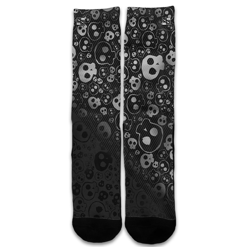  Skulls Pattern Denim Look Universal Socks