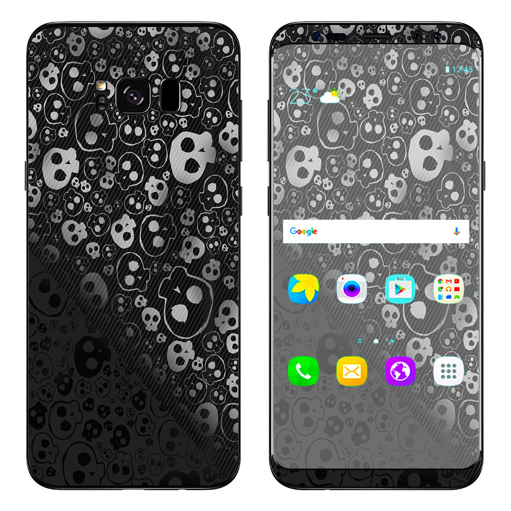  Skulls Pattern Denim Look Samsung Galaxy S8 Skin