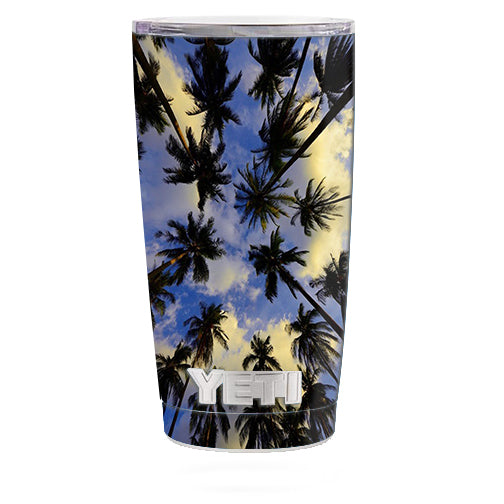  Palm Trees Miami Sky Cloud Yeti 20oz Rambler Tumbler Skin