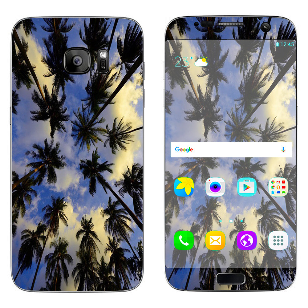  Palm Trees Miami Sky Cloud Samsung Galaxy S7 Edge Skin