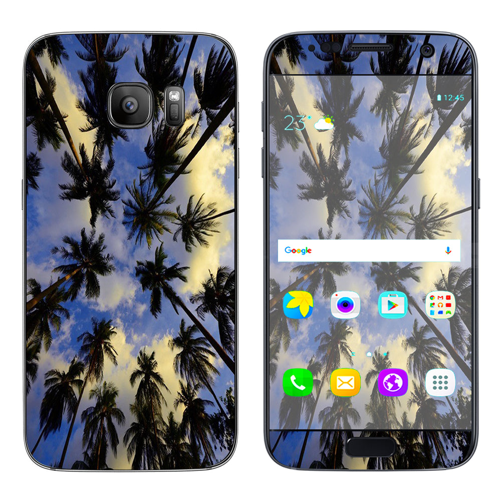  Palm Trees Miami Sky Cloud Samsung Galaxy S7 Skin
