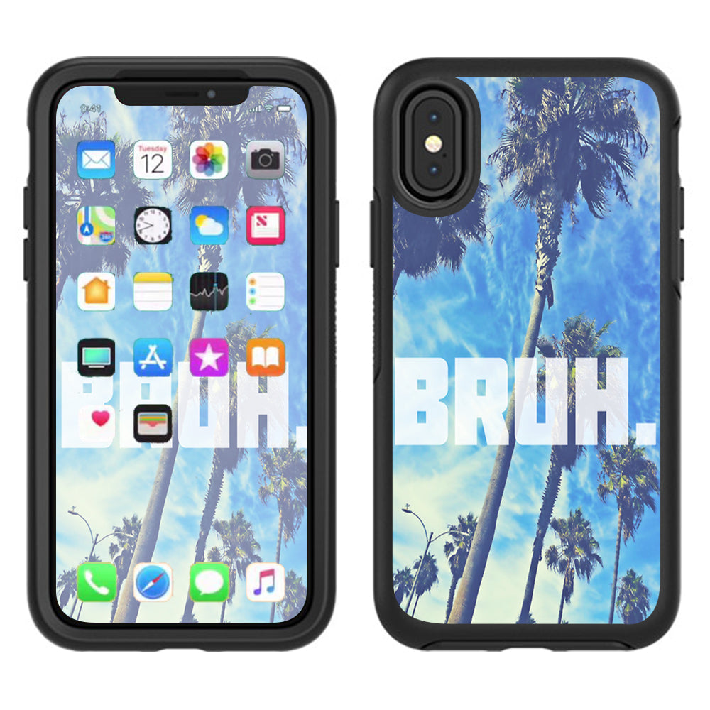 Bruh Palm Trees Otterbox Defender Apple iPhone X Skin