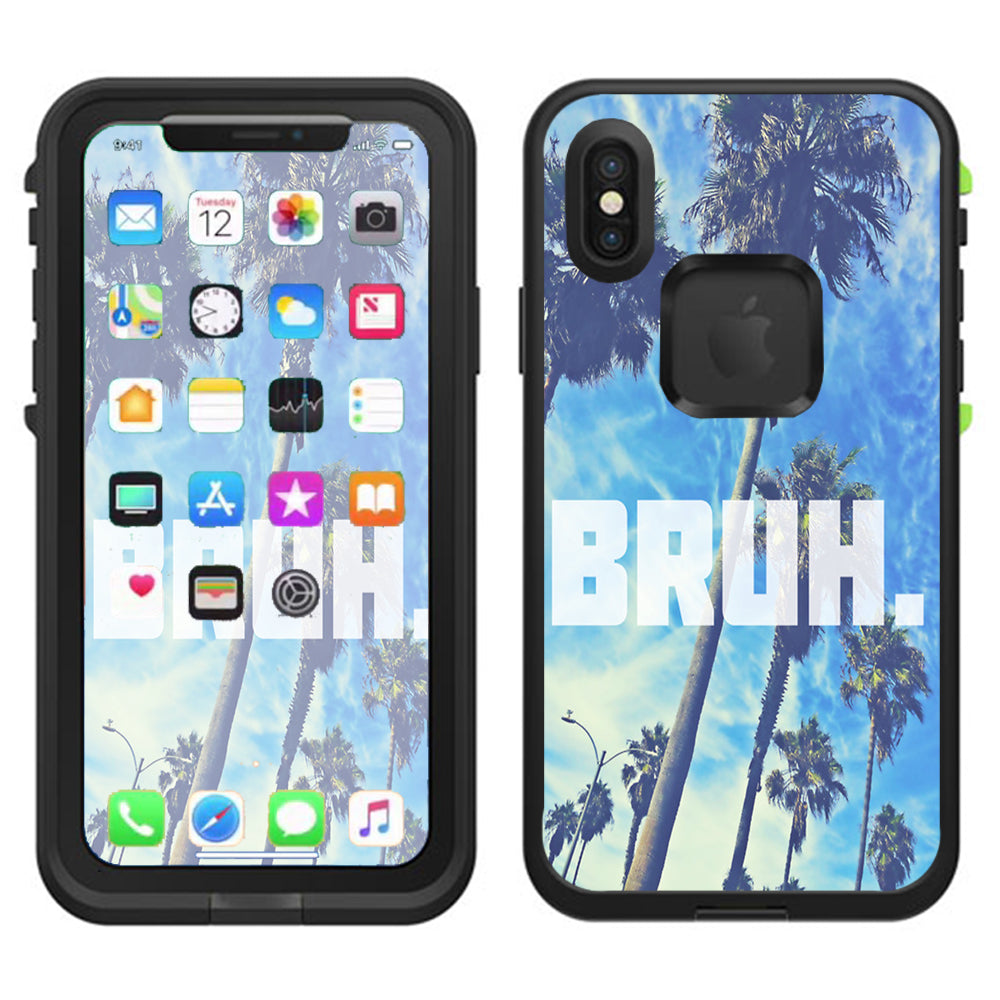  Bruh Palm Trees Lifeproof Fre Case iPhone X Skin